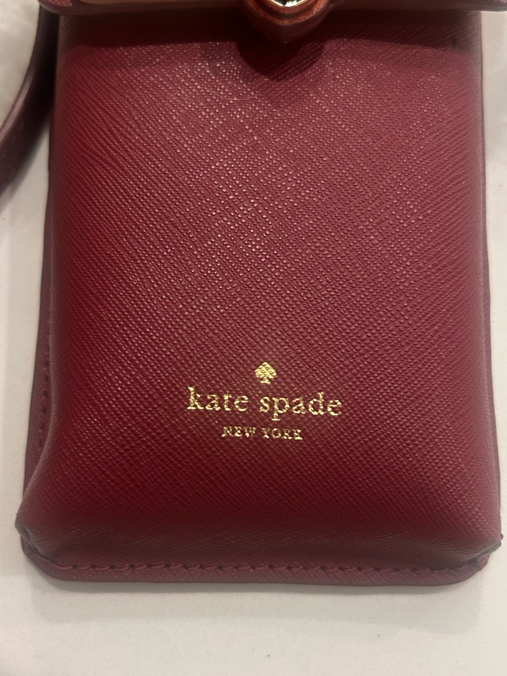 EUC Kate Spade So Foxy Fox Smartphone Case Crossbody Bag Snap Closure Dark Red - Picture 10 of 12